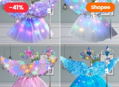 Fantasia de asas com LED